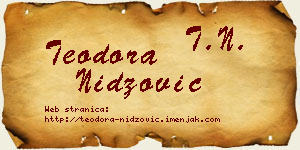 Teodora Nidžović vizit kartica
